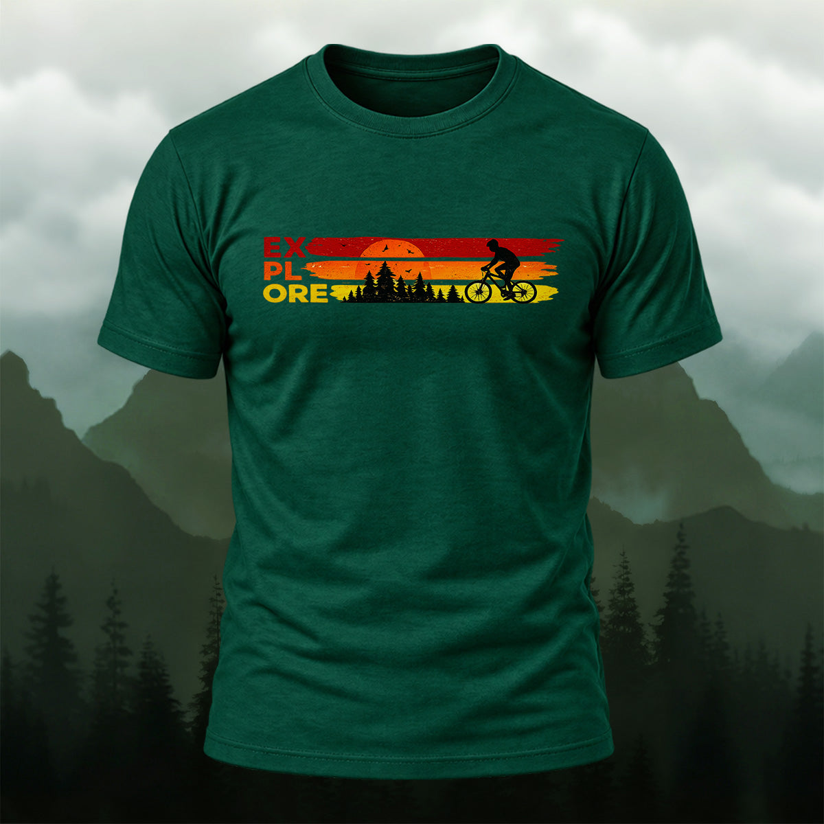 Vintage Sunset Cycling Soft Cotton T-Shirt