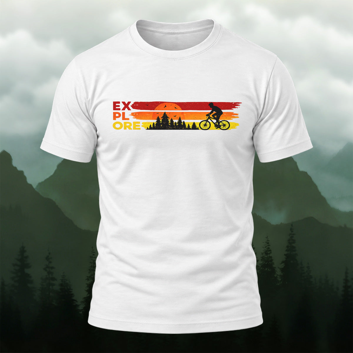 Vintage Sunset Cycling Soft Cotton T-Shirt
