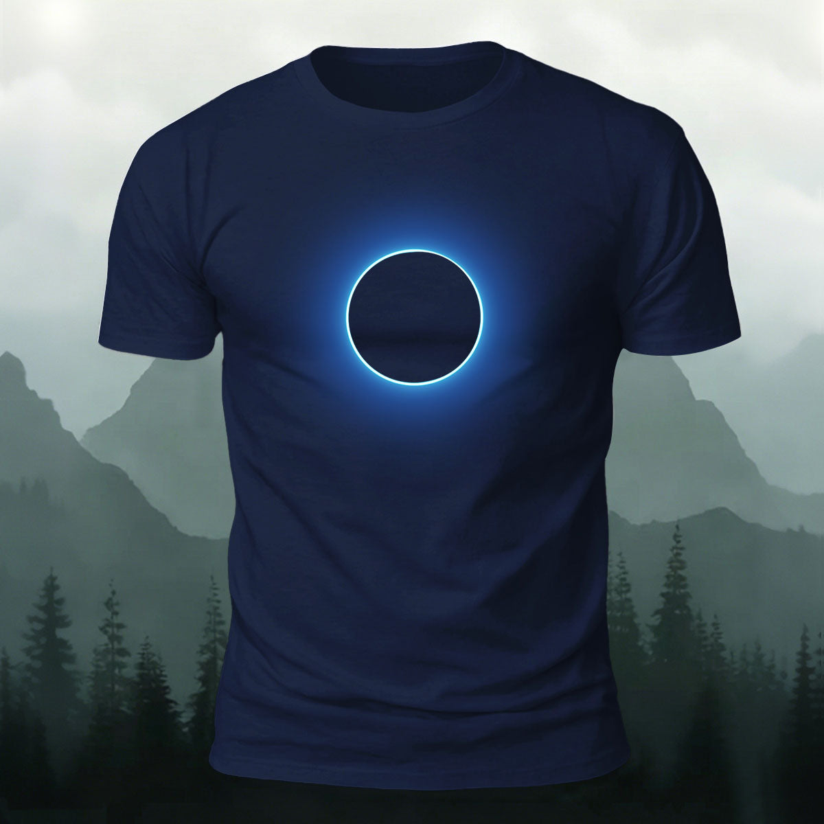 DTG Glowing Circle Pattern Minimalist Breathable T-shirt