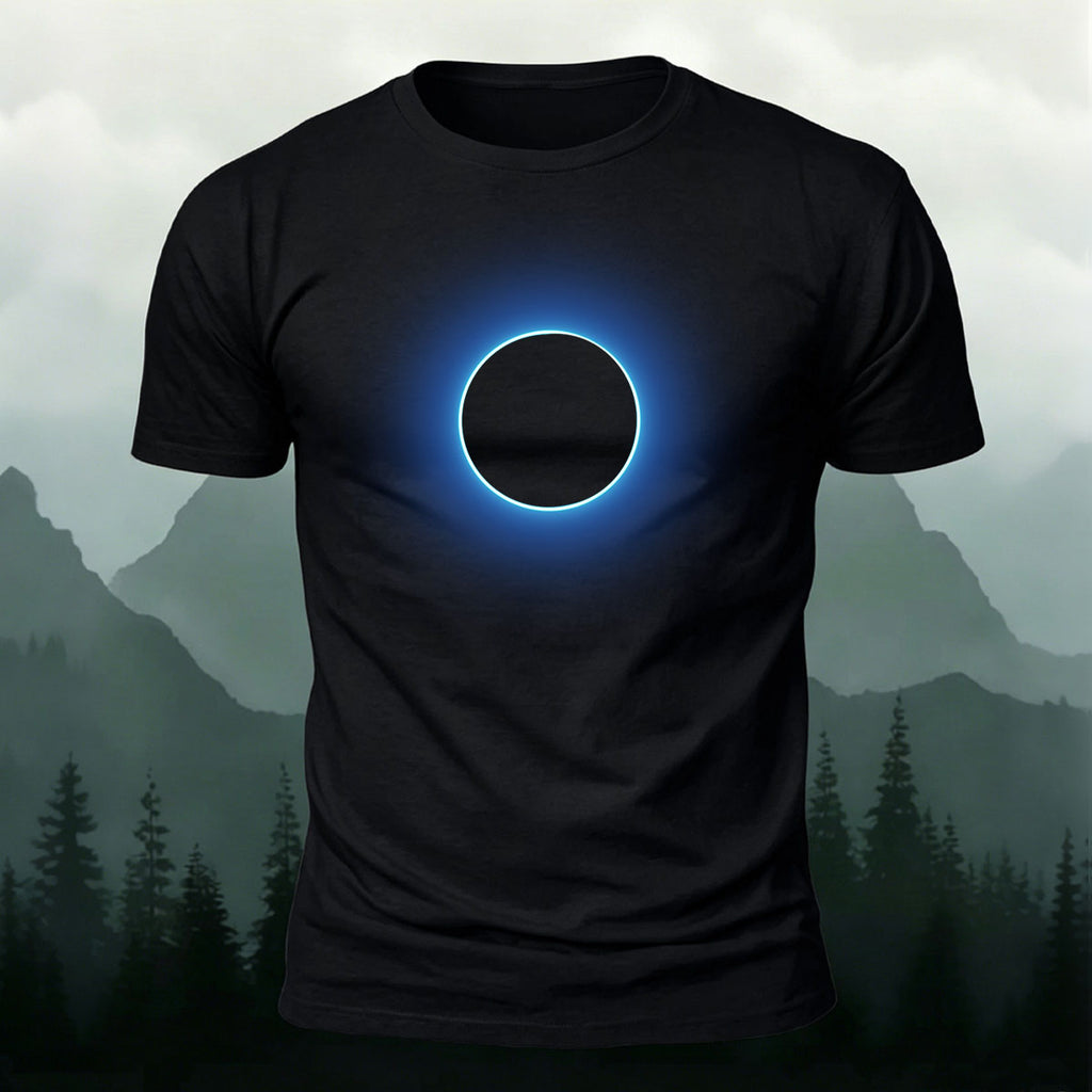 DTG Glowing Circle Print Minimalist Breathable T-shirt