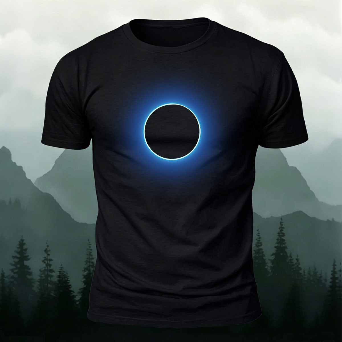 DTG Glowing Circle Pattern Minimalist Breathable T-shirt