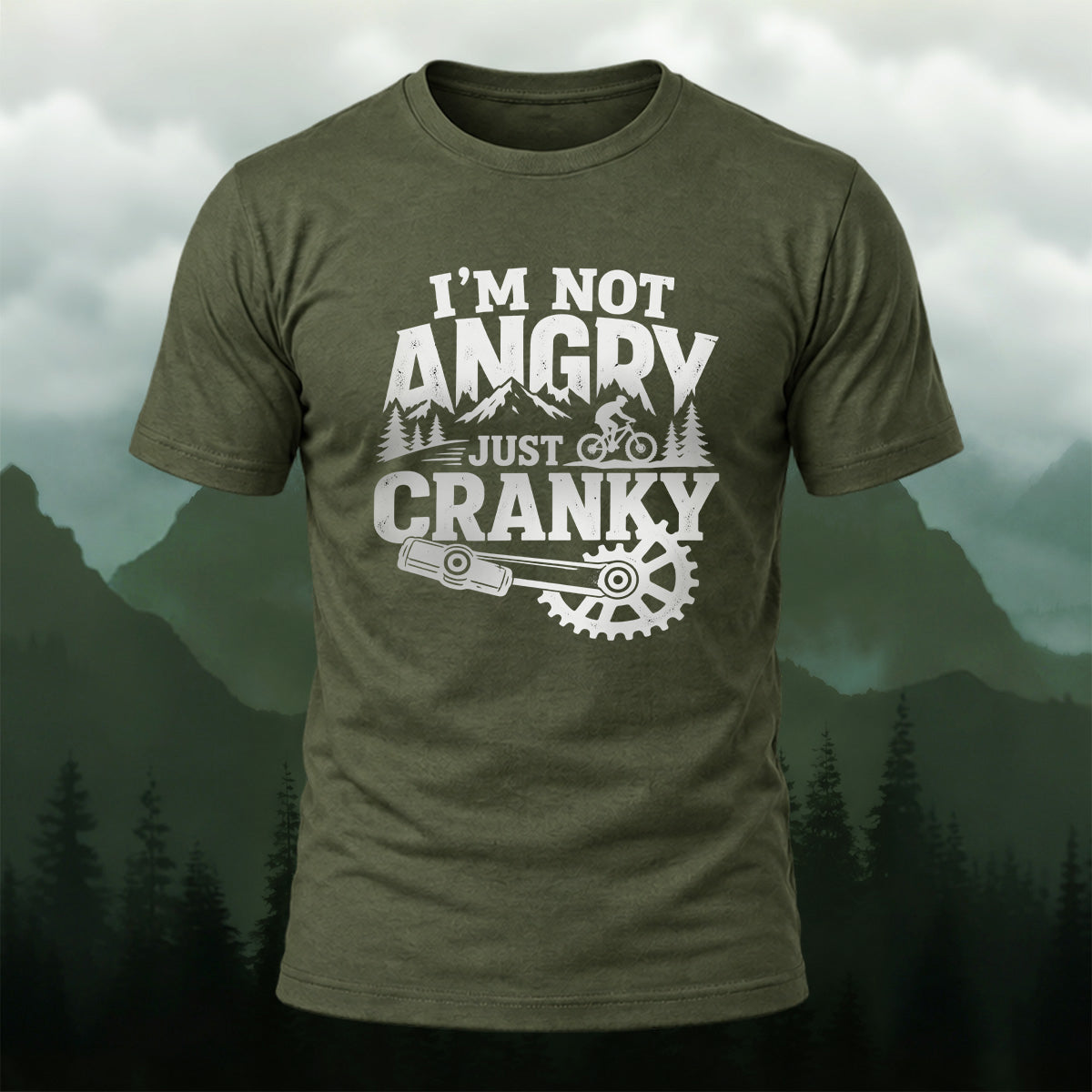 Casual Humorous Cranky Cycling Cotton T-Shirt