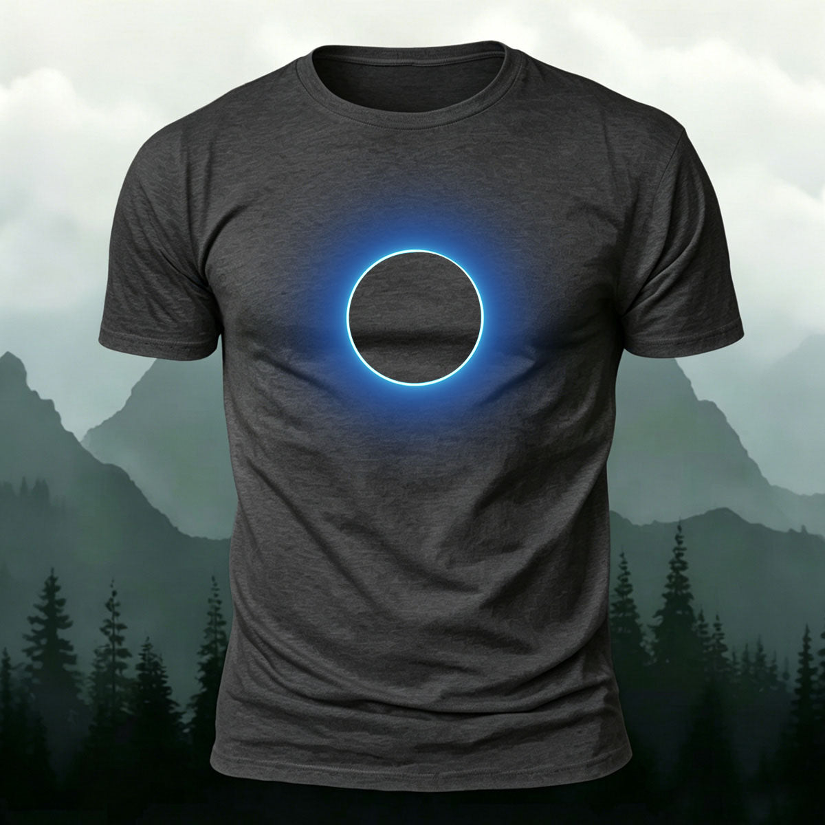 DTG Glowing Circle Pattern Minimalist Breathable T-shirt