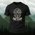 Retro Edgy Cycling Skull Premium Cotton T-Shirt