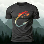 Creative Colorful Fish Hook Casual Cotton T-Shirt