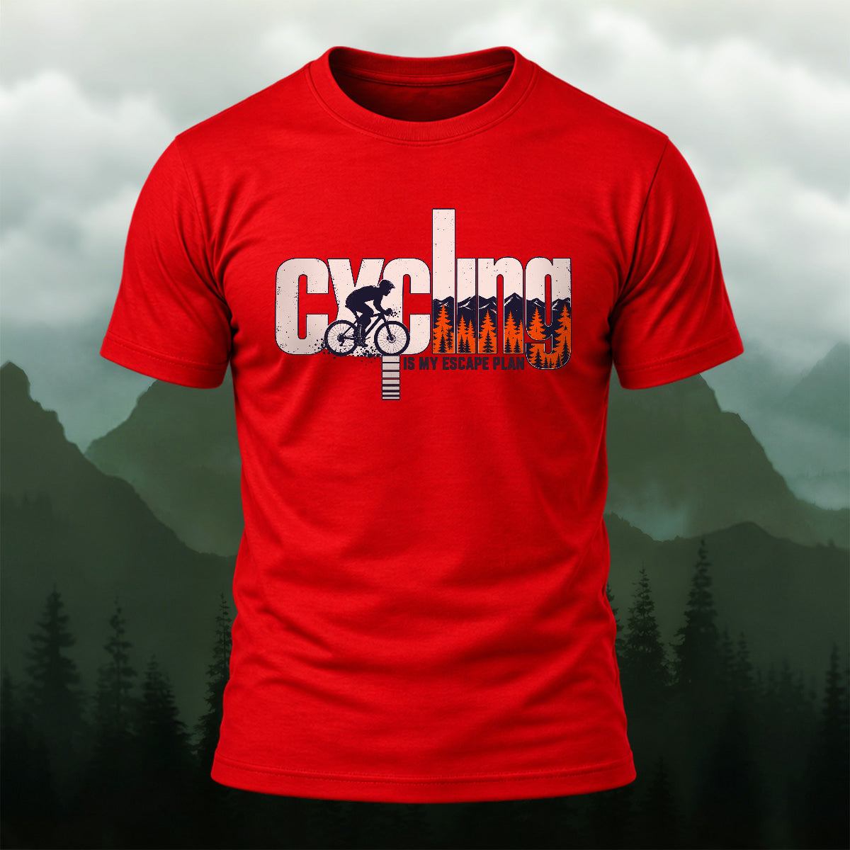 Casual Outdoor Cycling Slogan Cotton T-Shirt