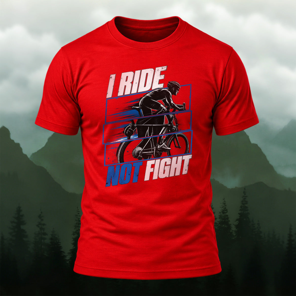 Dynamic Road Cyclist Combed Cotton T-Shirt