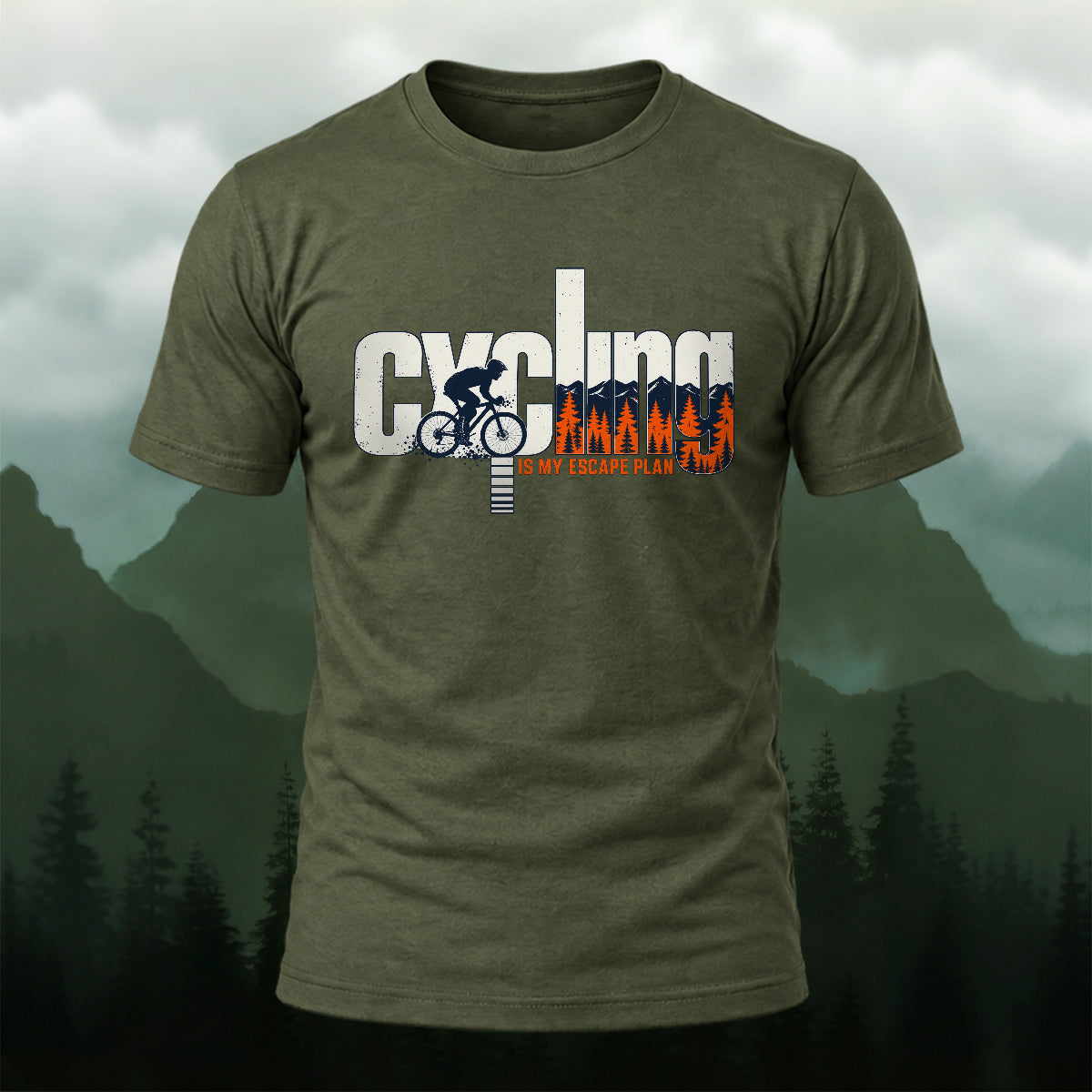 Casual Outdoor Cycling Slogan Cotton T-Shirt