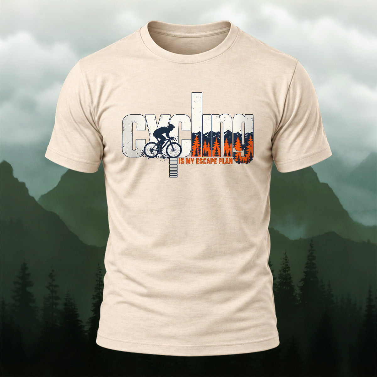 Casual Outdoor Cycling Slogan Cotton T-Shirt