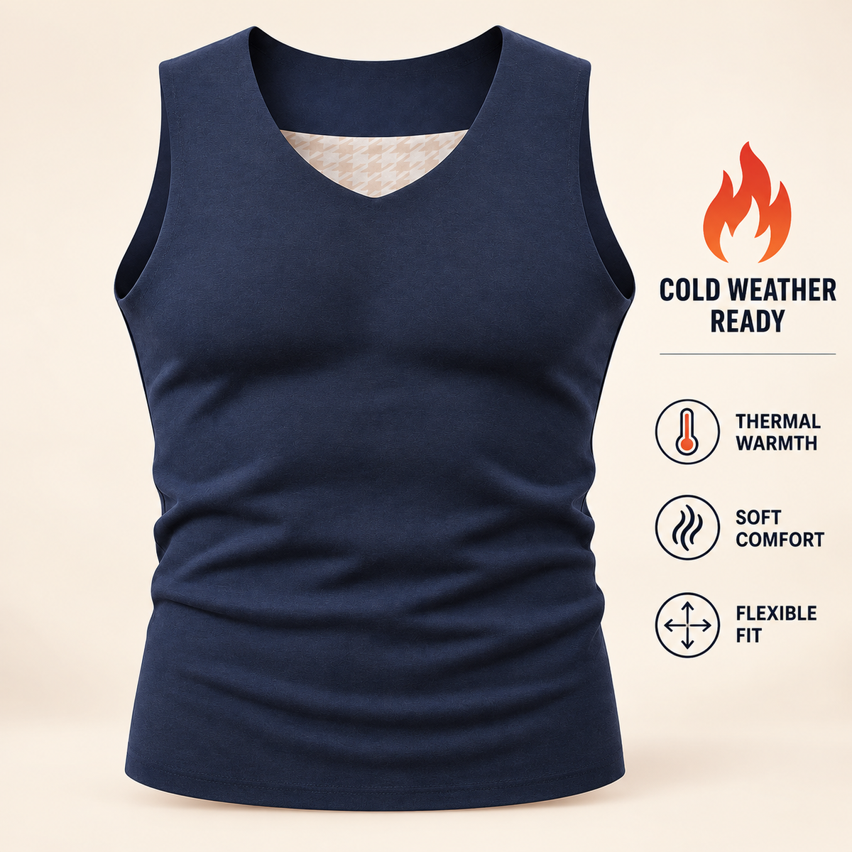 Classic Thermal V Neck Tank Top