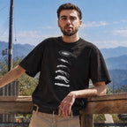 Creative Space Human Evolution Combed Cotton T-Shirt