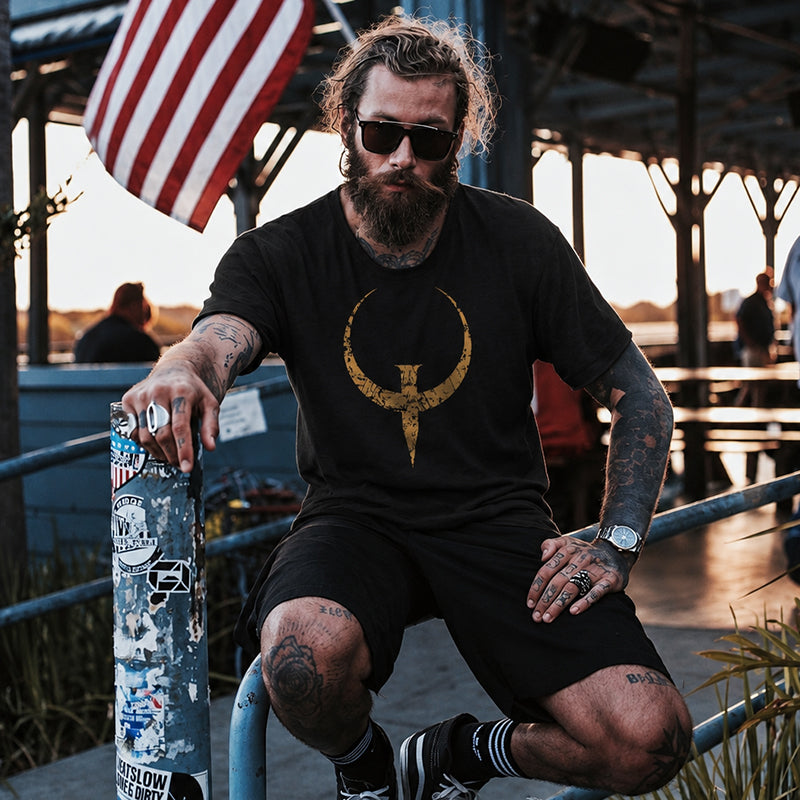 Rugged Norse Emblem Combed Cotton T-Shirt