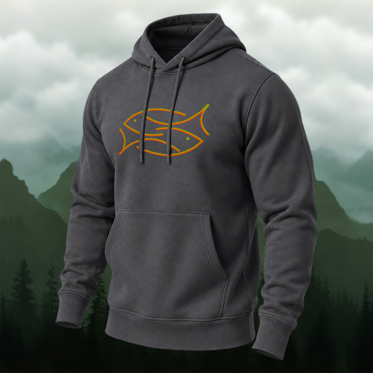 Cotton Made Artistic Coastal Fish Hoodie