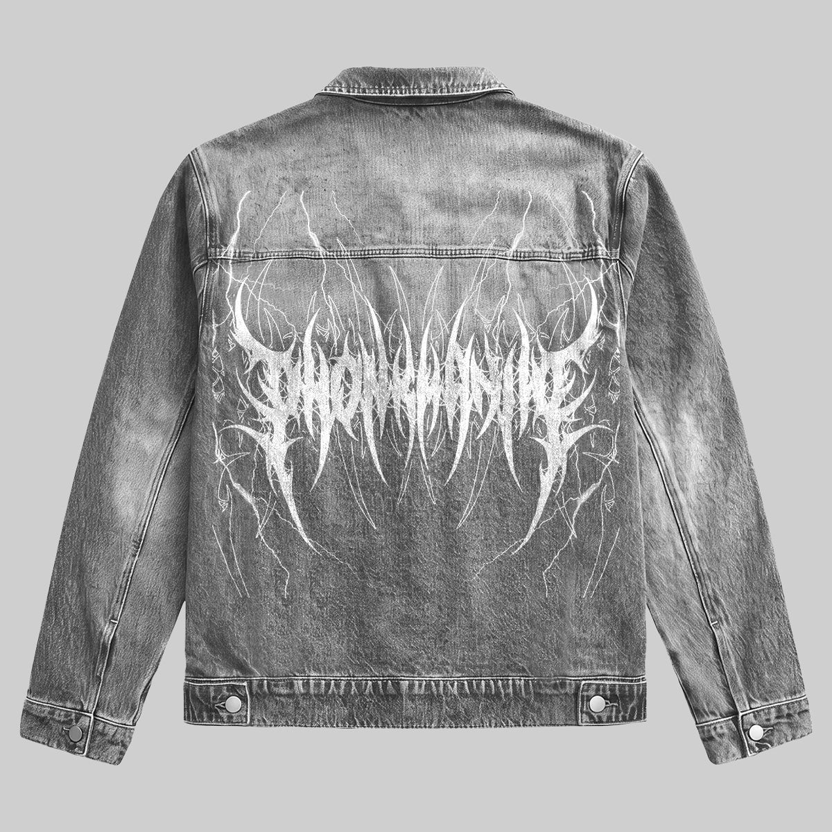 Dark Gothic Emblem Denim Jacket