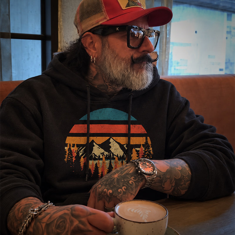 Cotton Made Vintage Mountain Forest Hoodie