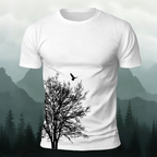 Dead Tree Silhouette Printed Casual 100% Cotton T-Shirt