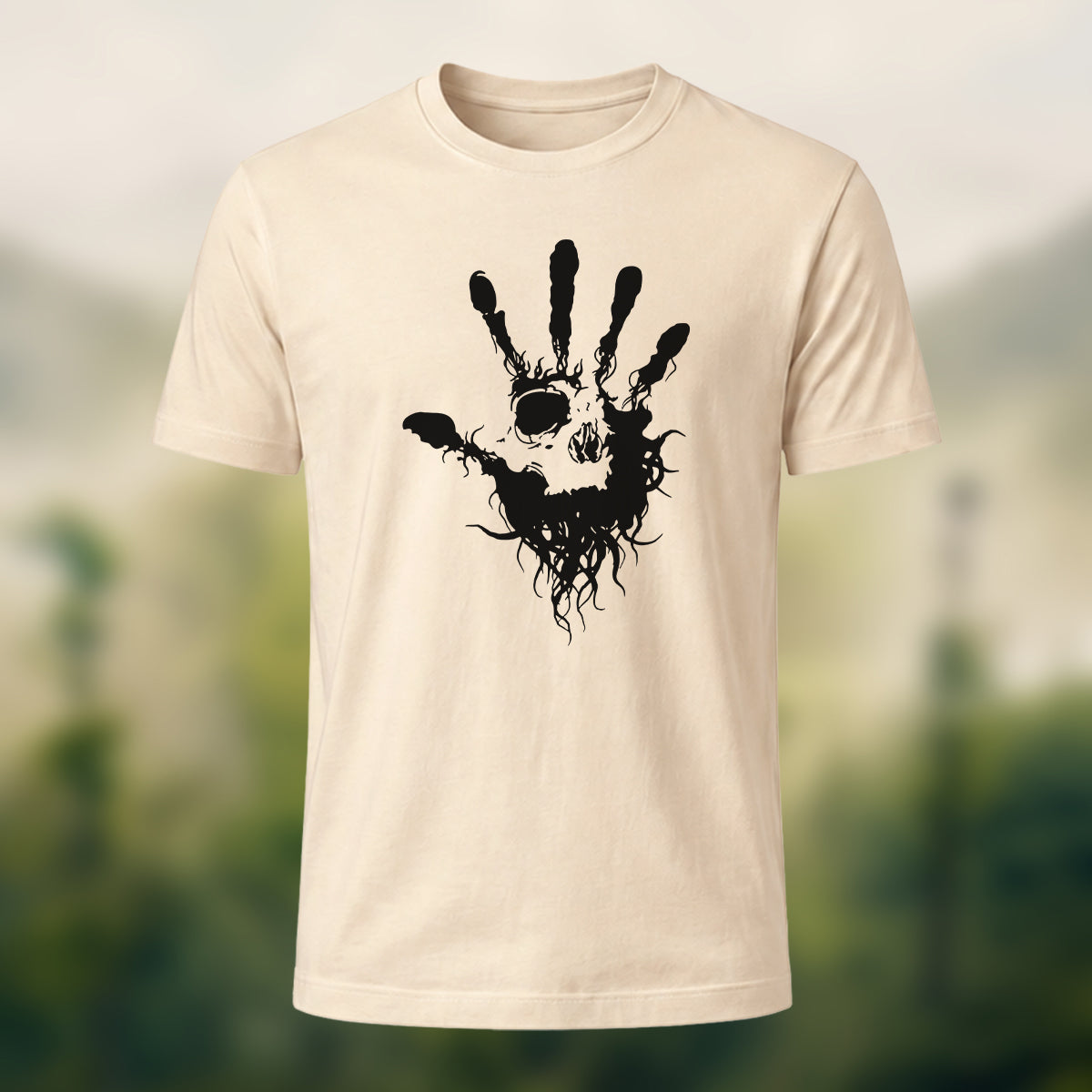 Skeleton Silhouette Print Casual Cotton T-Shirt