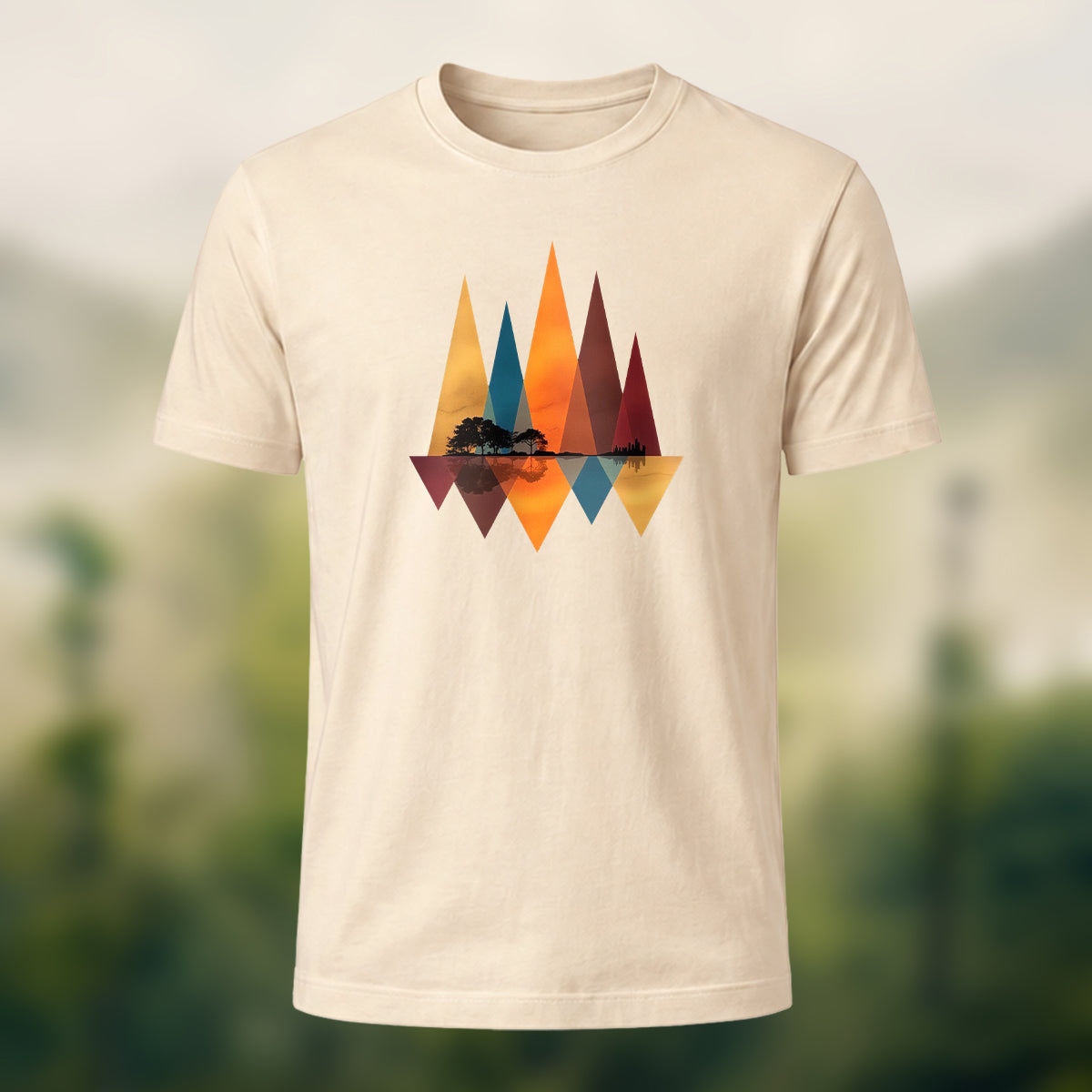 Art Forest Print Casual Cotton T-Shirt