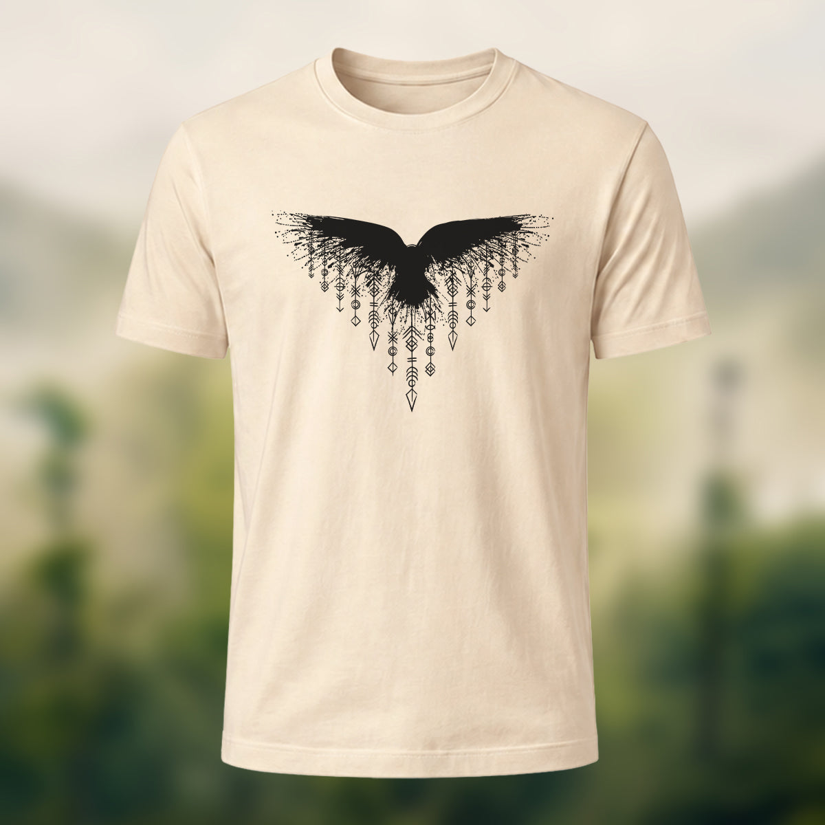 Wings Viking Print Casual 100% Cotton T-Shirt