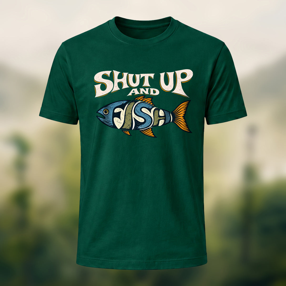 Vintage Fishing Humor Soft Cotton T-Shirt