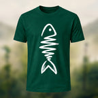 Abstract Fish Skeleton Combed Cotton T-Shirt