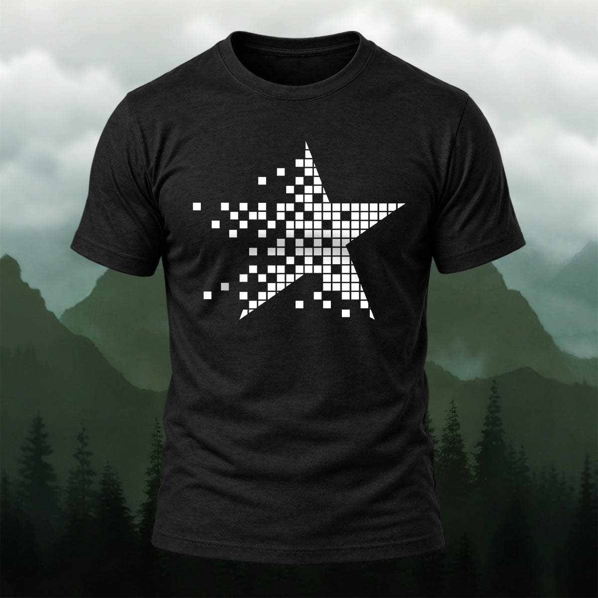Modern Pixel Star Soft Cotton T-Shirt