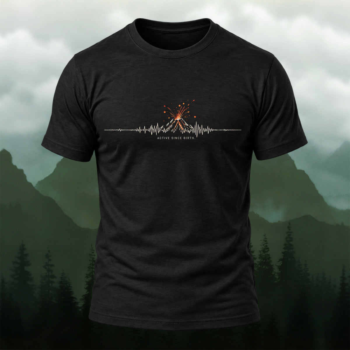 DTG Volcanic Eruption Soft Cotton T-Shirt