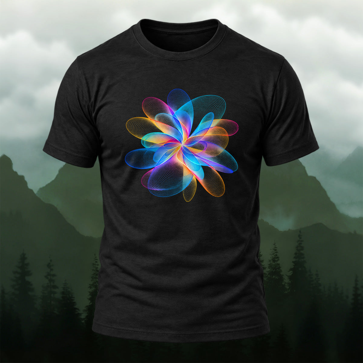Vibrant Abstract Petals Soft Cotton T-Shirt