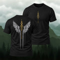 Mythic Winged Emblem Combed Cotton T-Shirt