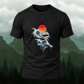 Retro Sunset Wave Premium Cotton T-Shirt