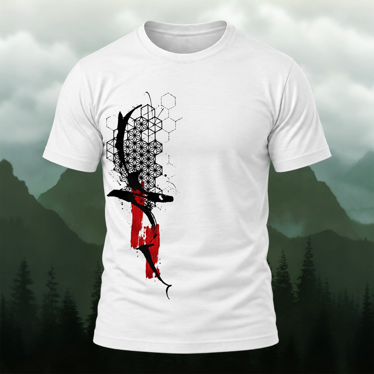 Abstract Geometric Print Soft Cotton T-Shirt