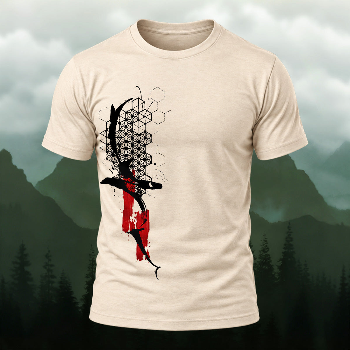 Abstract Geometric Print Soft Cotton T-Shirt