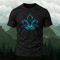 Artistic Blue Lotus Combed Cotton T-Shirt