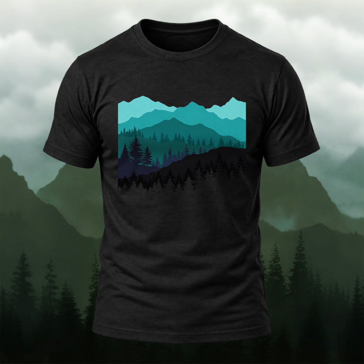Outdoor Mountain Landscape Soft Cotton T-Shirt