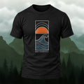 Coastal Ocean Wave Combed Cotton T-Shirt