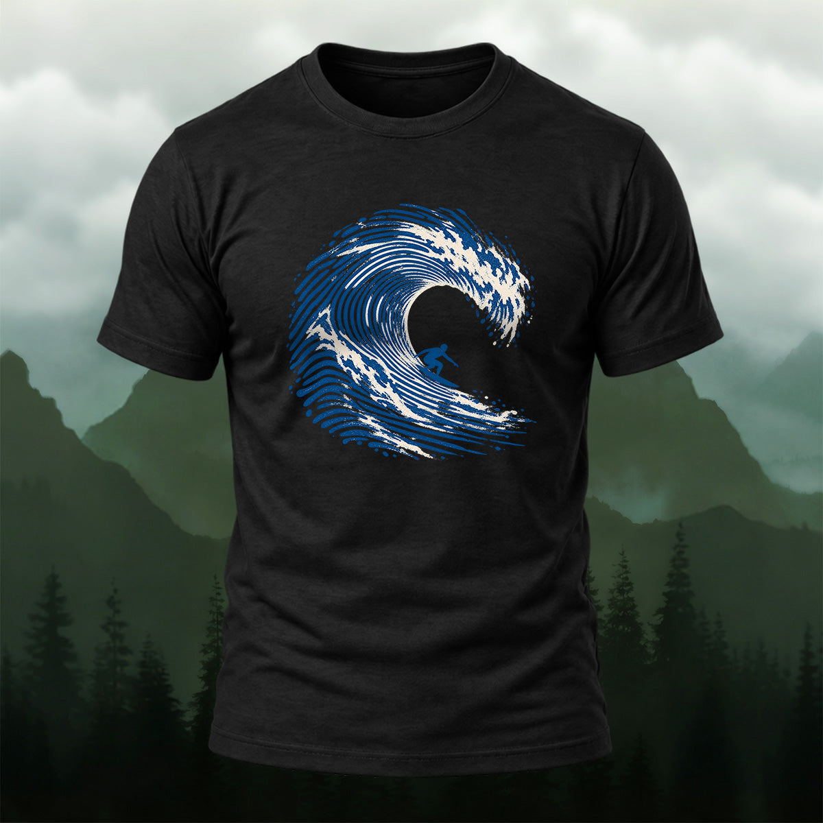 Abstract Wave Fingerprint Soft Cotton T-Shirt
