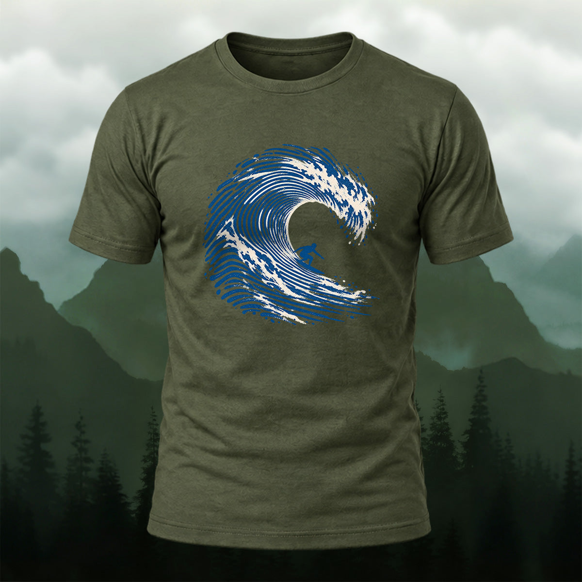 Abstract Wave Fingerprint Soft Cotton T-Shirt
