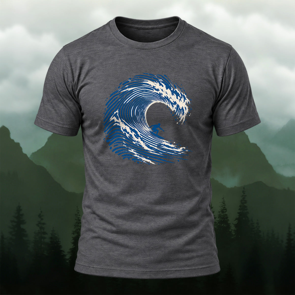 Abstract Wave Fingerprint Soft Cotton T-Shirt