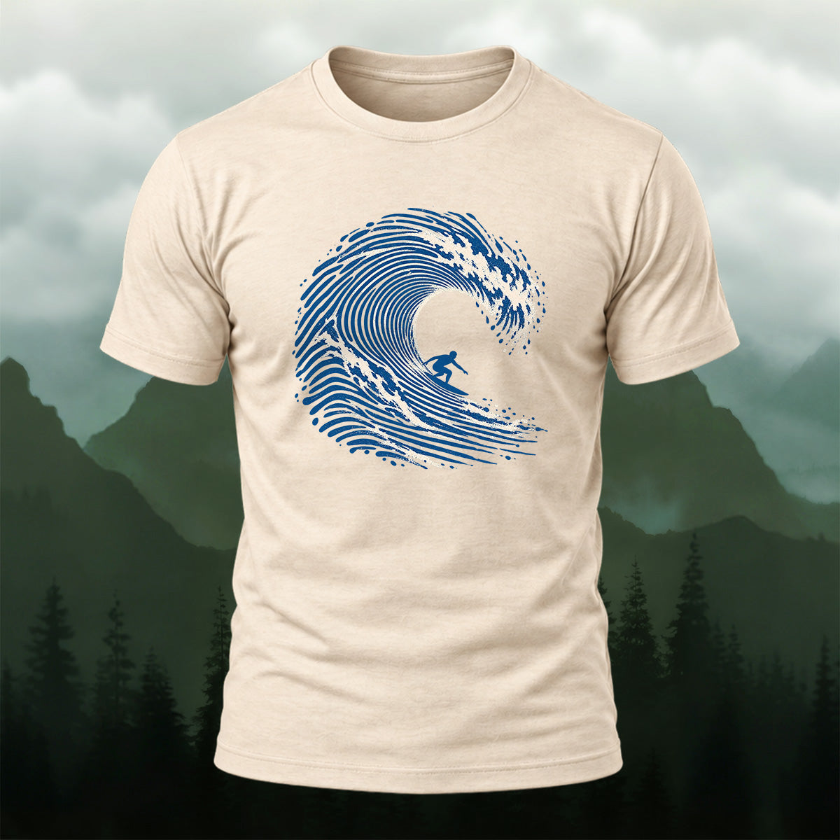 Abstract Wave Fingerprint Soft Cotton T-Shirt