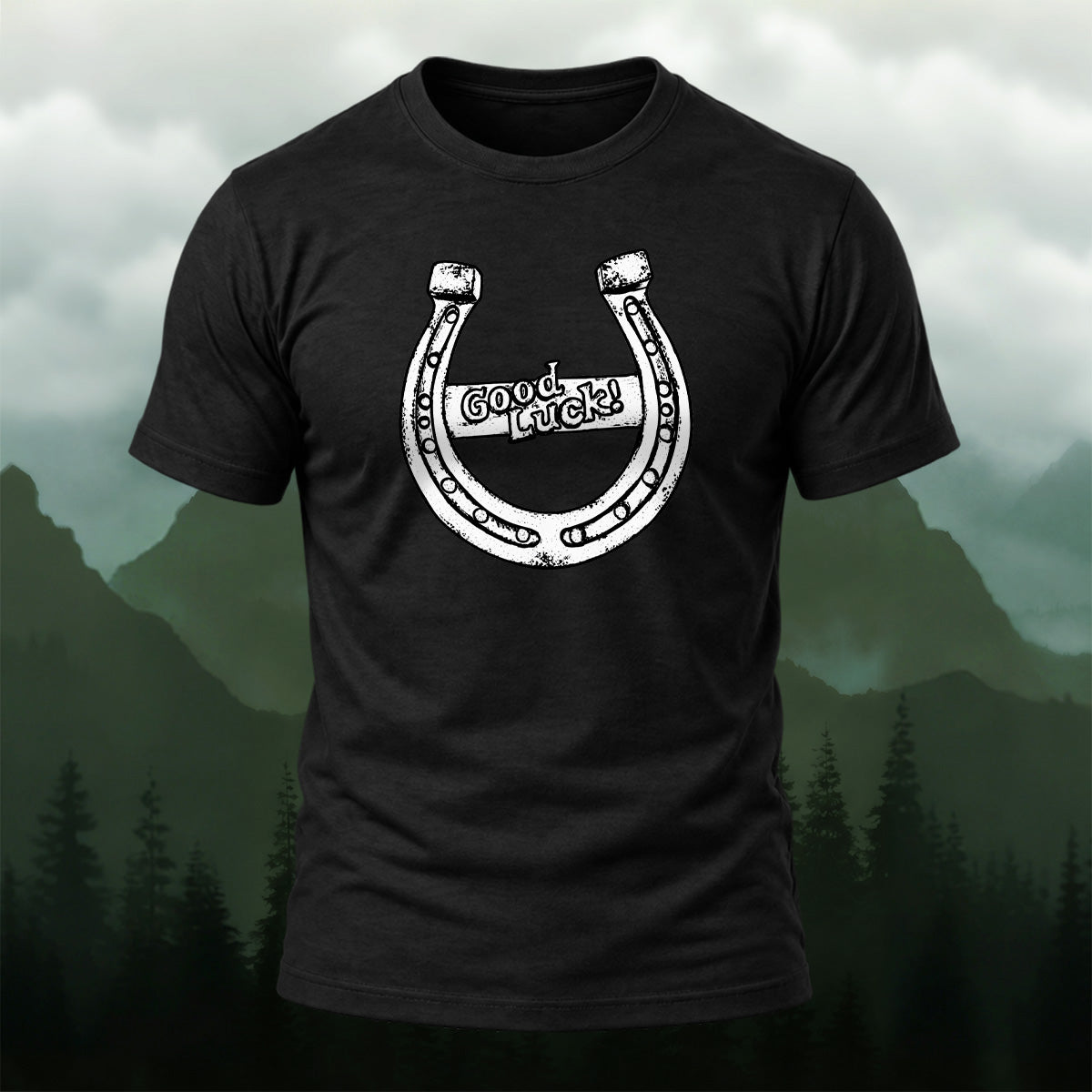 Classic Lucky Horseshoe Premium Cotton T-Shirt