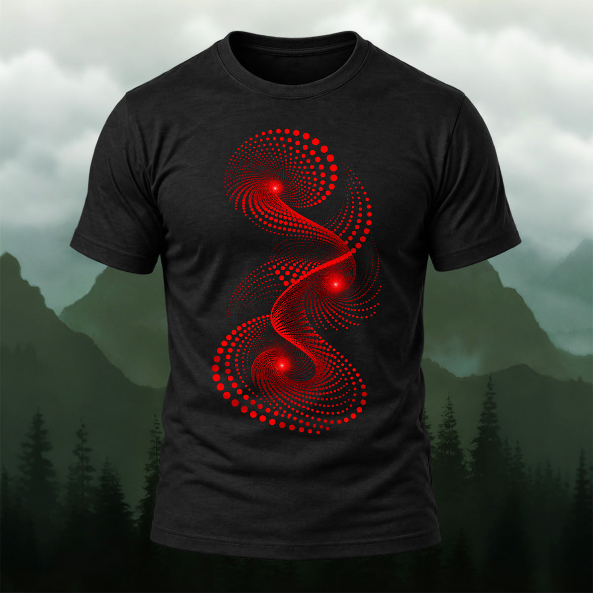 DTG Dynamic Abstract Spiral Combed Cotton T-Shirt