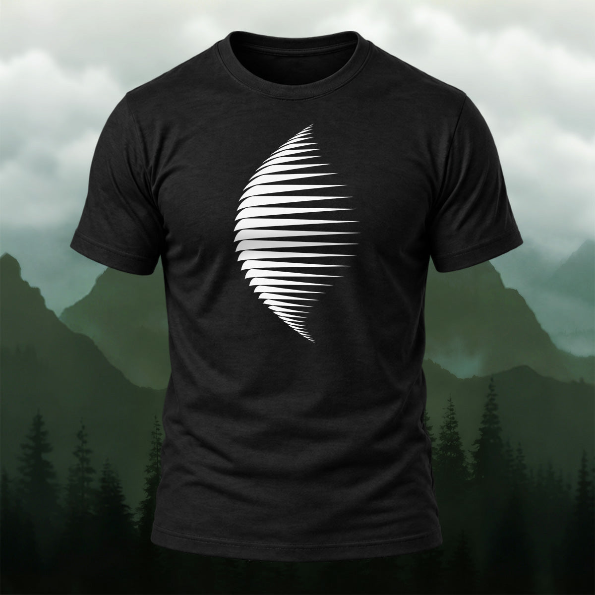Modern Geometric Curve Premium Cotton T-Shirt