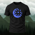 Cosmic Geometric Crescent Cotton T-Shirt