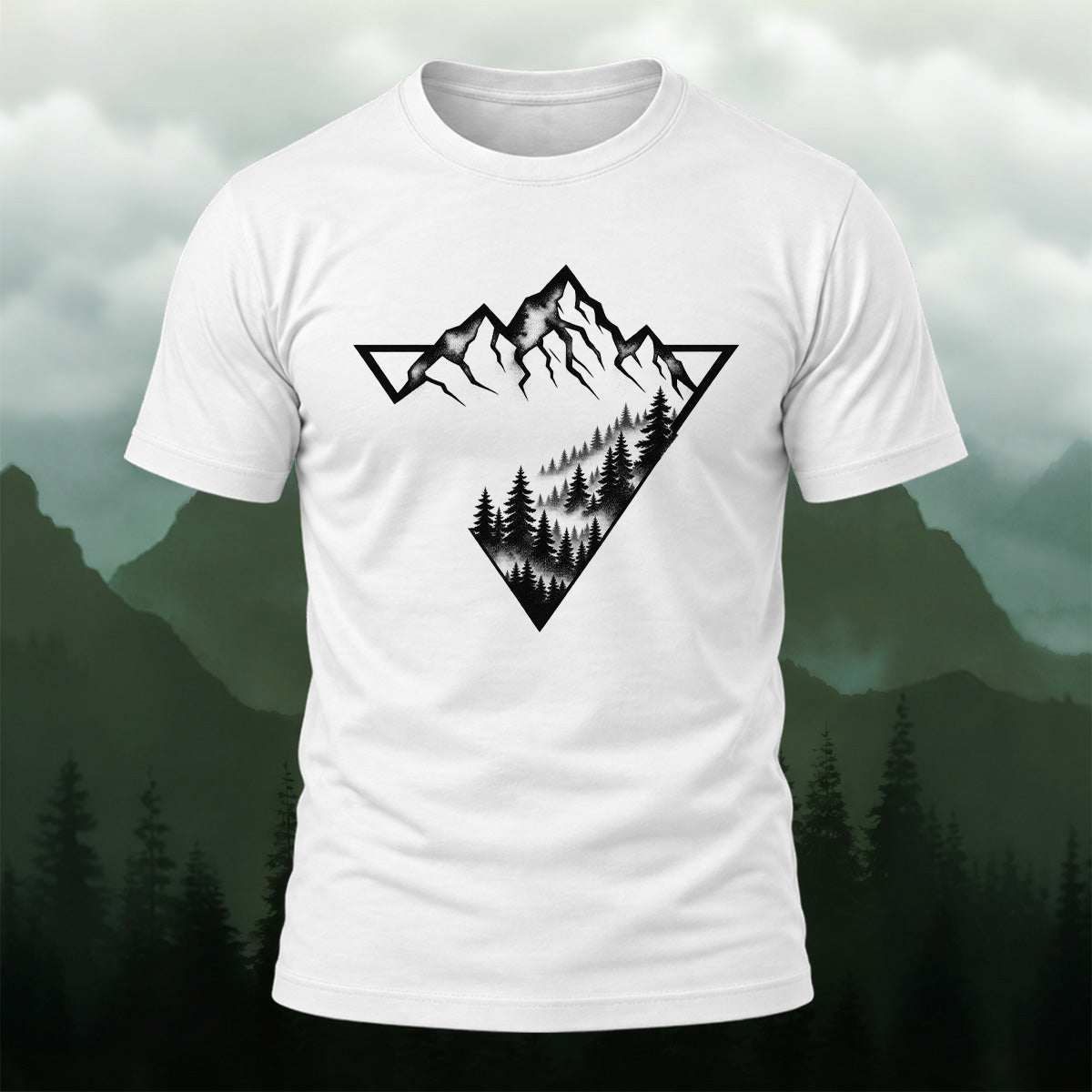 Adventure Mountain Pine Forest Cotton T-Shirt