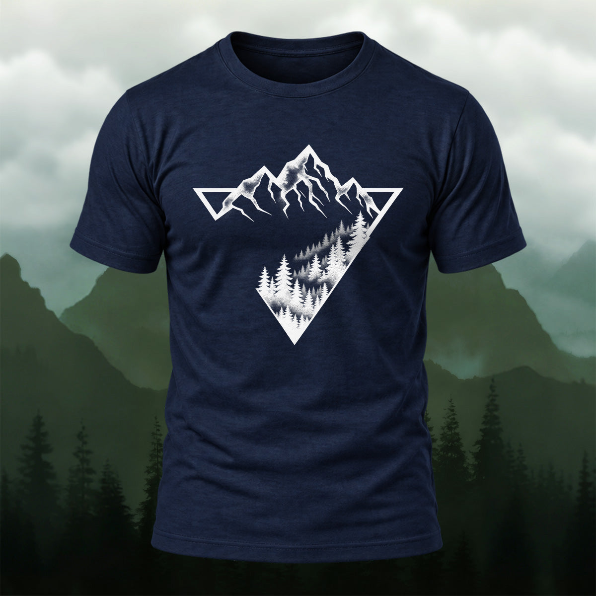 Adventure Mountain Pine Forest Cotton T-Shirt