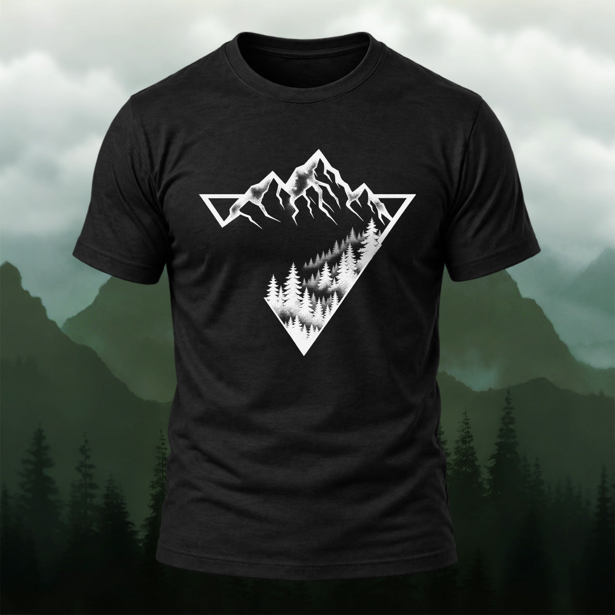 Adventure Mountain Pine Forest Cotton T-Shirt