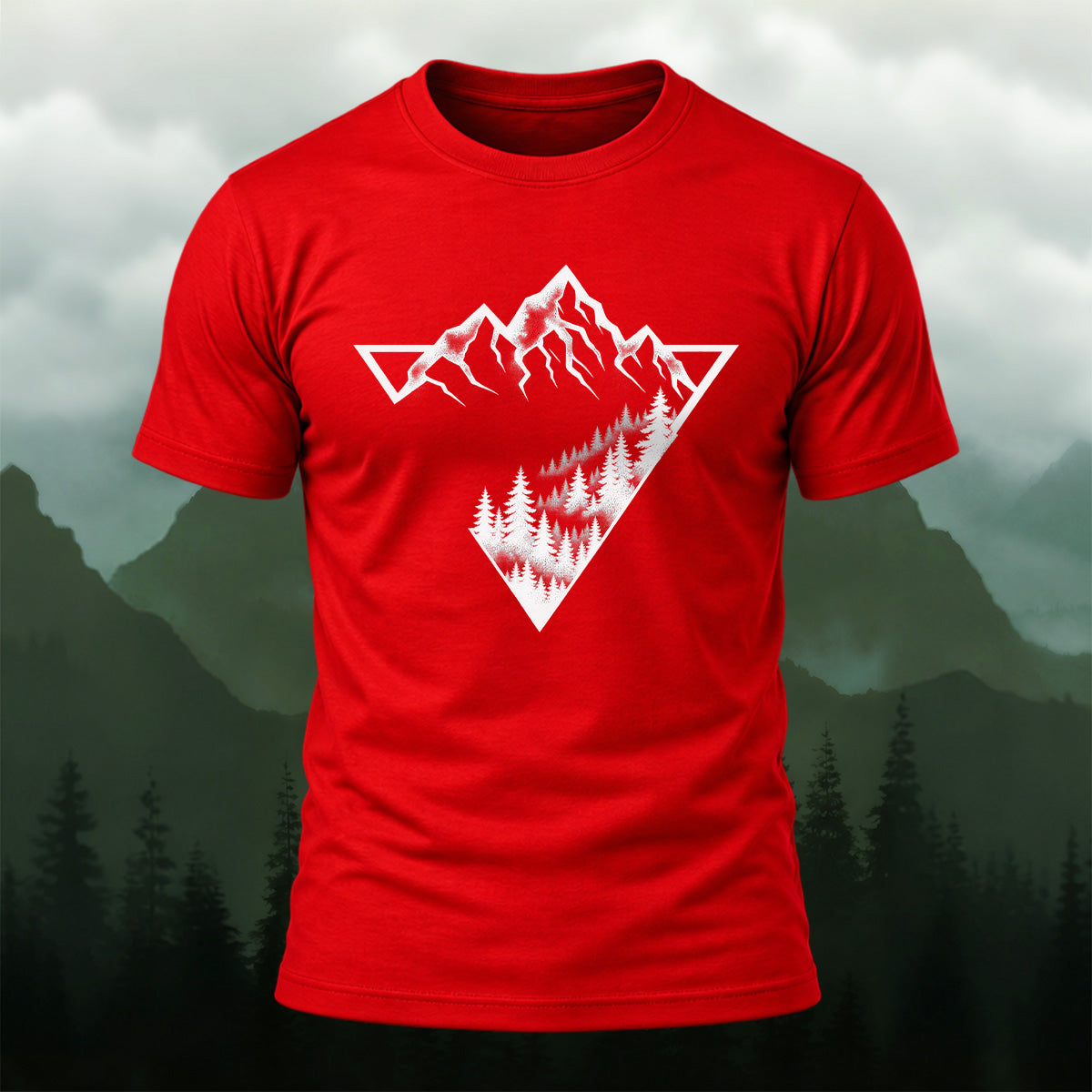 Adventure Mountain Pine Forest Cotton T-Shirt