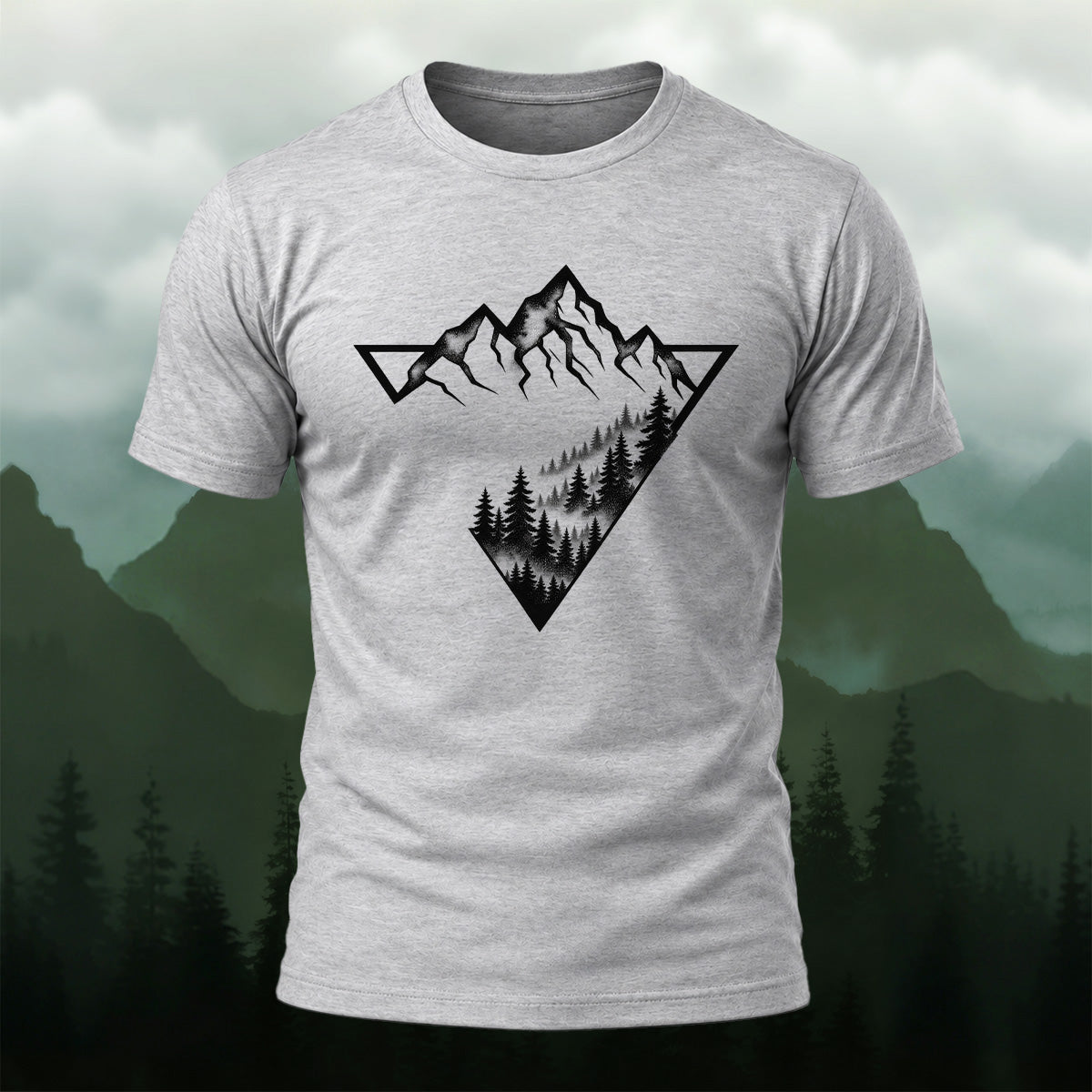 Adventure Mountain Pine Forest Cotton T-Shirt