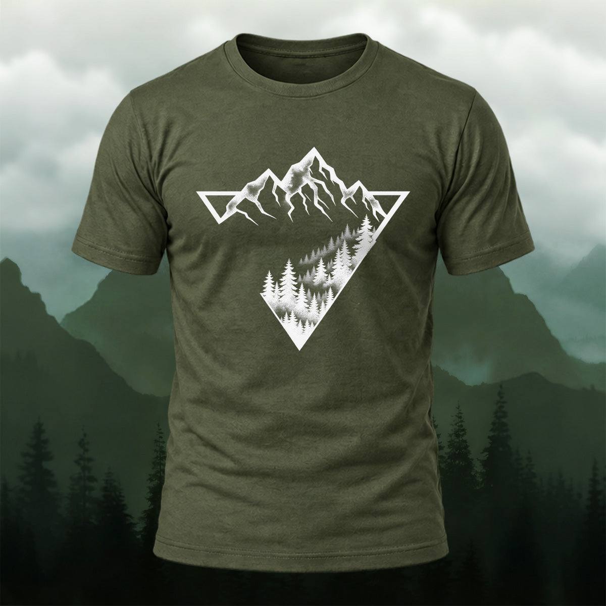 Adventure Mountain Pine Forest Cotton T-Shirt