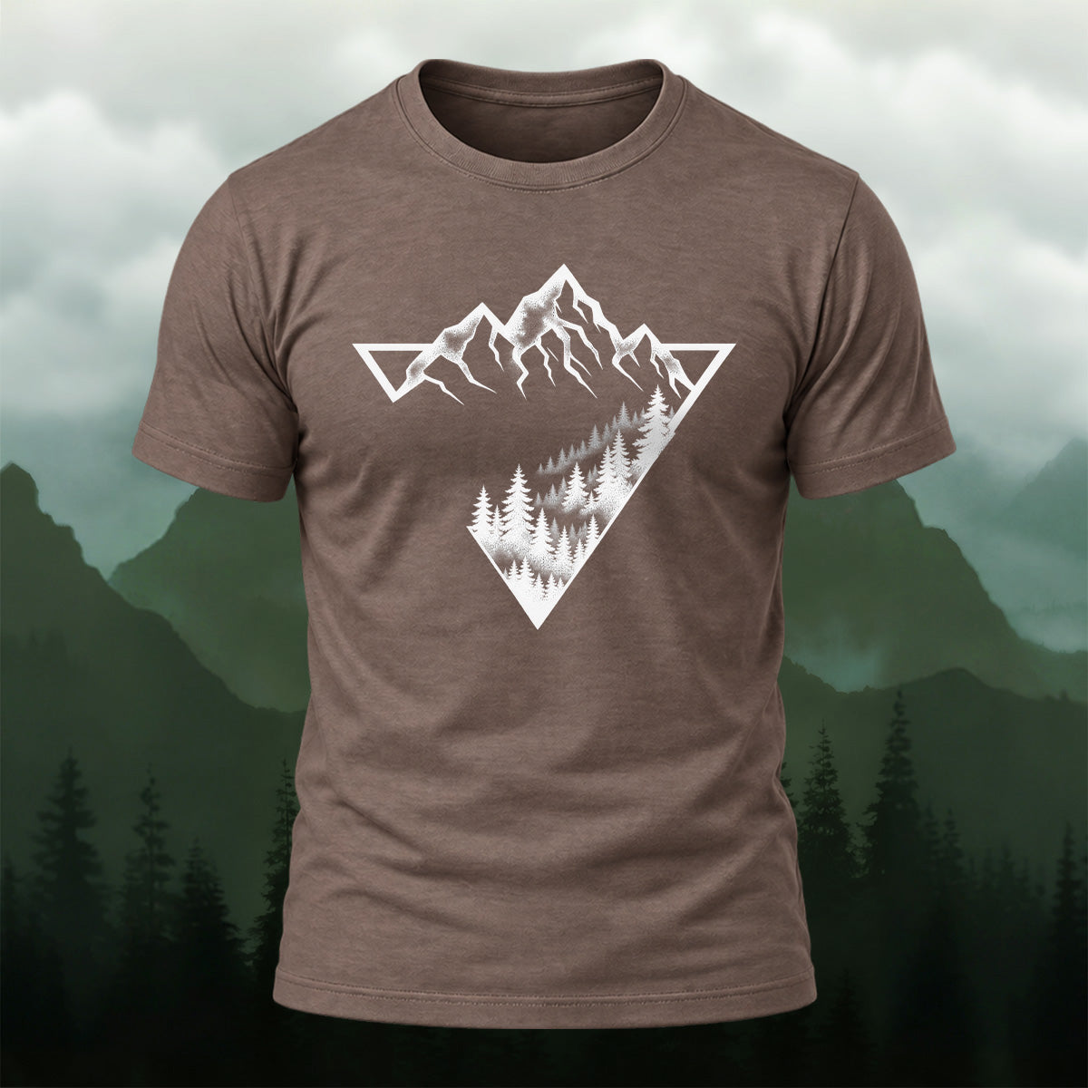 Adventure Mountain Pine Forest Cotton T-Shirt
